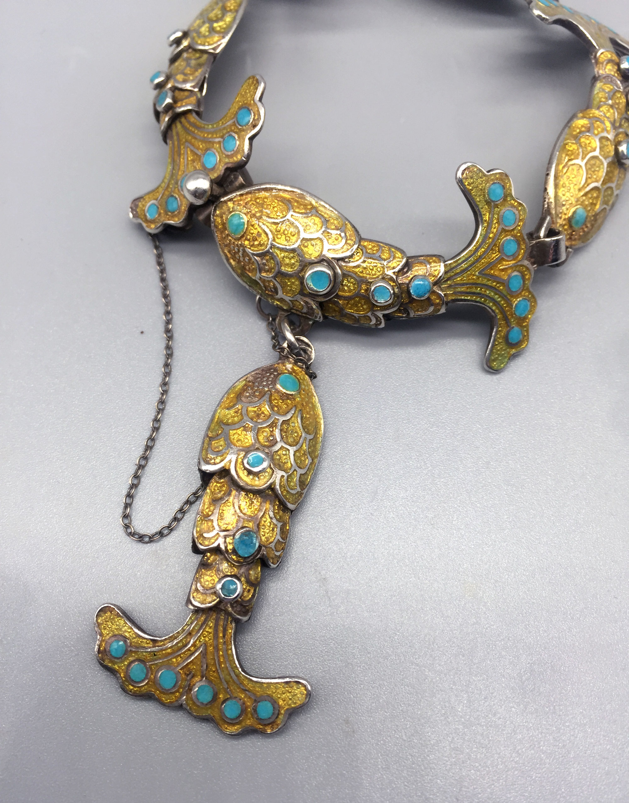 Wonderful Articulated Fish Bracelet, Taxco 1950s Barnebys