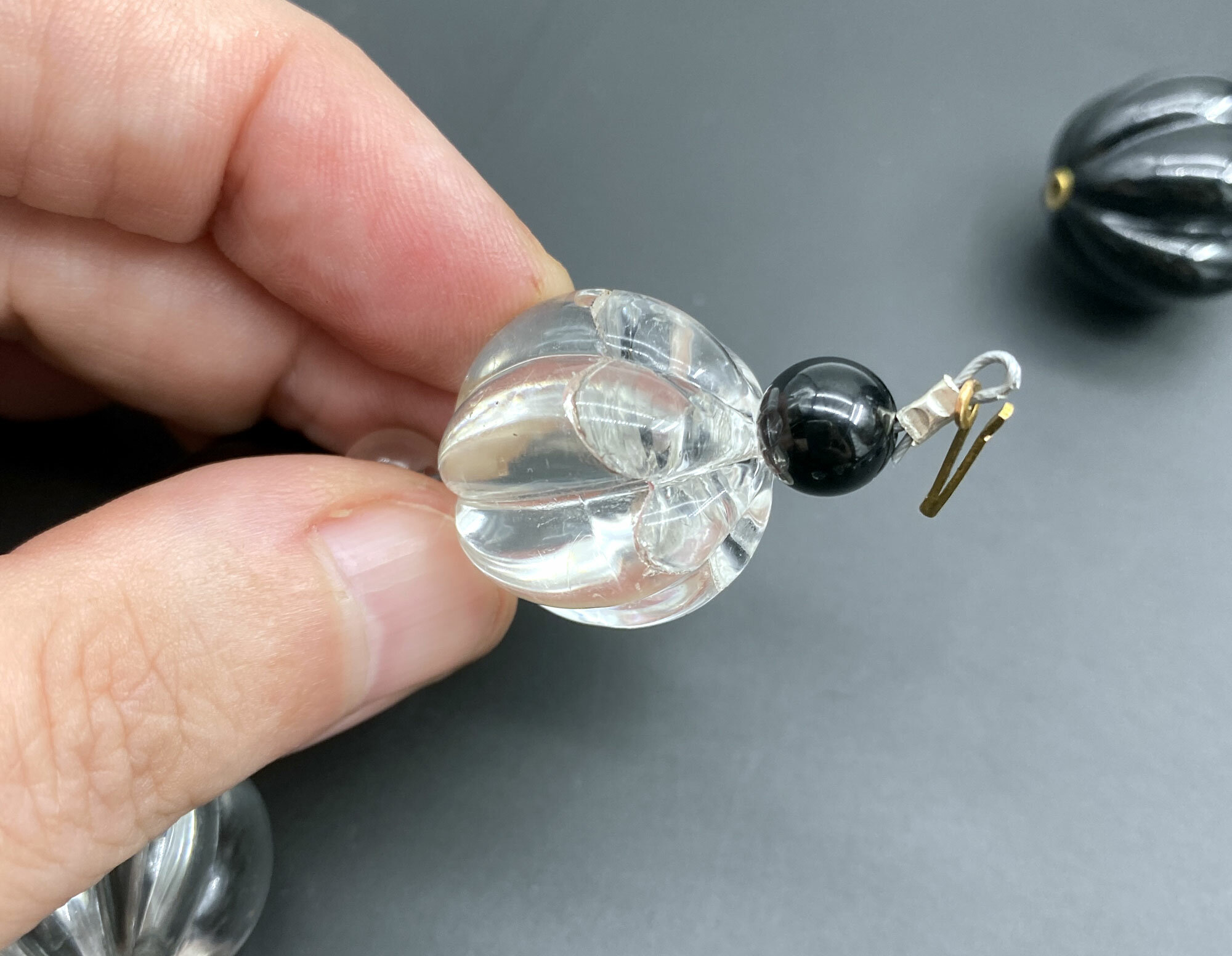 Antique rock crystal necklace deals